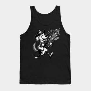 funny dog playing guitar dog love music Tank Top